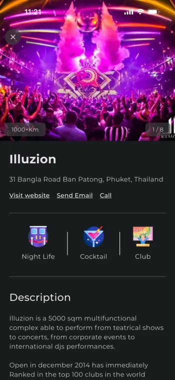 FlaminGO! app place detail screen
